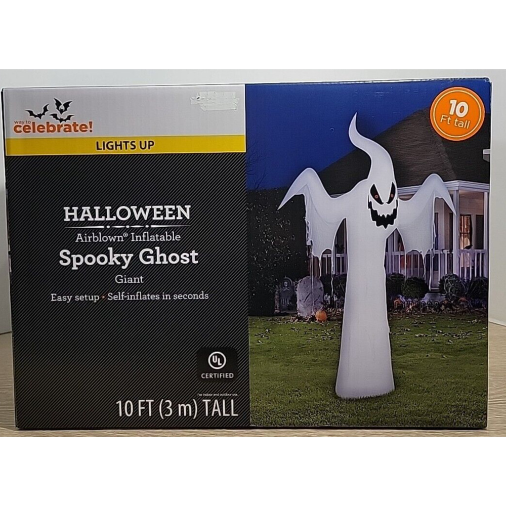 Gemmy Halloween 10 ft Lights Up Spooky Ghost Airblown Inflatable NIB